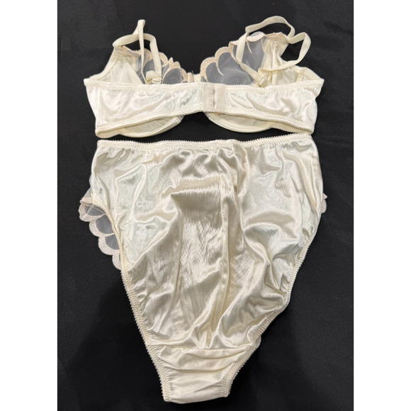 Vtg 90s Victoria's Secret Second Skin Panties Briefs M Bra Set 36C Chiffon NWT - Picture 2 of 7